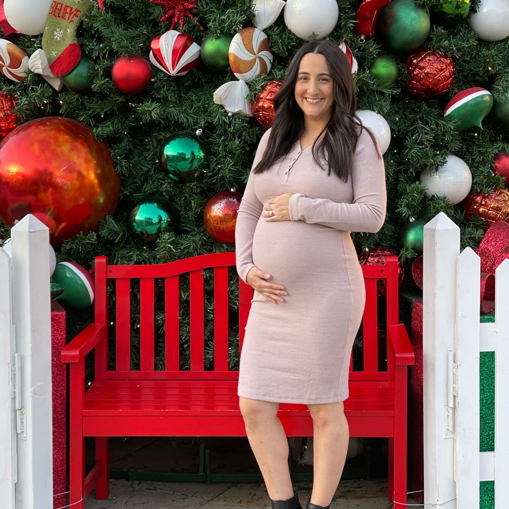 Maternity long sleeve midi dress